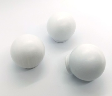 МЕБЕЛЬНАЯ РУЧКА ДЕРЕВЯННАЯ ШАРОВАЯ РУЧКА, МАССИВ ДЕРЕВА, БЕЛЫЙ