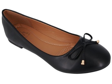 BALERINY SKÓRZANE BUTY DAMSKIE WYGODNE CZARNE KOMFORTOWE ELEGANCKIE 41