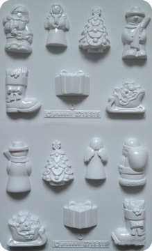 7 FIGUREK 3D ŚWIĘTA FORMA FOREMKA DO ODLEWÓW GIPSU