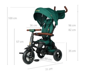 Rowerek Trójkołowy dla dzieci 10m+ spacerówka Rito Deluxe Rubber Qplay