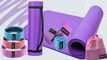 MATA FITNESS DO ĆWICZEŃ 1CM ZESTAW GUM OPOROWYCH 3X HIP BAND TAŚMY SPORT