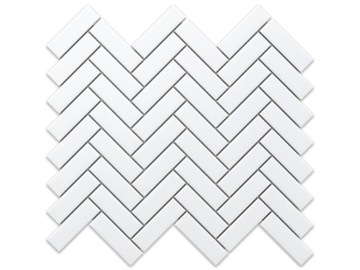 MOZAIKA CERAMICZNA MINI CHEVRON WHITE MATT