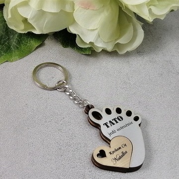 Brelok do kluczy Prezent na święta dla Taty Grawer