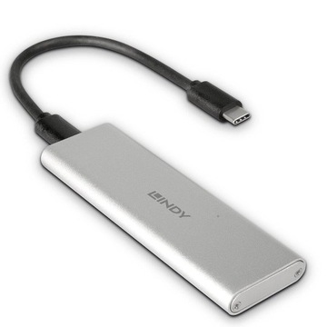 Чехол для диска LINDY M.2 SATA — USB-C 3.2 Gen2, серебристый