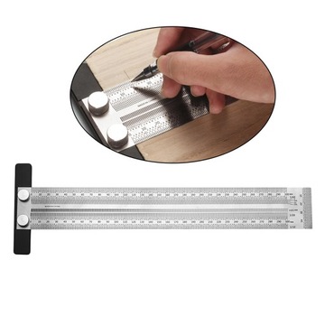 Linijka do trasowania drewna, linijka do znakowania ze stali nierdzewnej o średnicy 300 mm