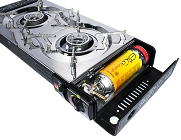 ДВОЙНАЯ ТУРИСТИЧЕСКАЯ ГАЗОВАЯ ПЛИТА + 4 ГАЗА