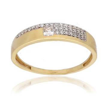Złoty pierścionek cyrkonie oczko zaręczyny ring prezent 22 585 2,01 g