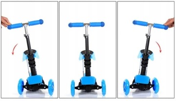 ТРЕХКОЛЕСНЫЙ БАЛАНСОВЫЙ СКУТЕР LED 5IN1 BIEDRONKA BLUE