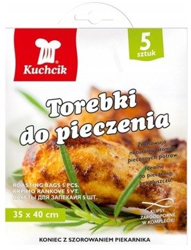 TOREBKI DO PIECZENIA x5 woreczki RĘKAW 35x40 klips