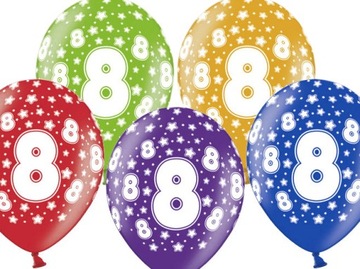 Balony cyfra 8 liczba osiem Urodziny 1-99 Duże 5x