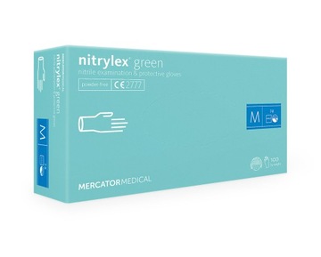 Rękawice miętowe nitrylowe nitrylex green M 100szt., rękawiczki jednorazowe