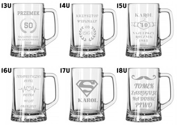 Kufel do piwa na prezent kawalerski Urodziny z grawerem 620ml w pudełku