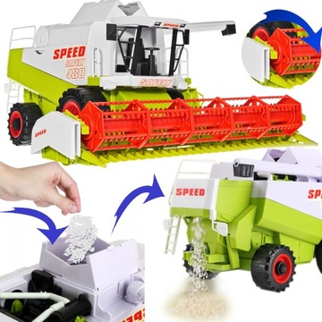 DUŻY KOMBAJN ZBOŻOWY TRAKTOR RUCHOME ELEMENTY 73cm