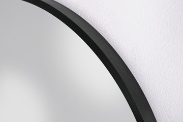 Okrągłe Lustro w Czarnej Metalowej Ramie nad Toaletkę Komodę do Salonu 30cm