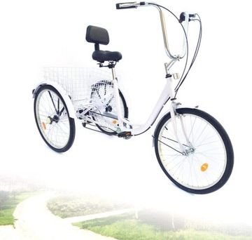 24 Тип трехколесного велосипеда белый без лампы