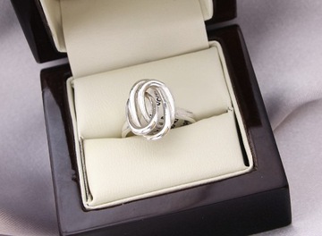 Srebrny pierścionek srebr* nowoczesny prezent dziewczyn* żon* r. 16 LgSP686