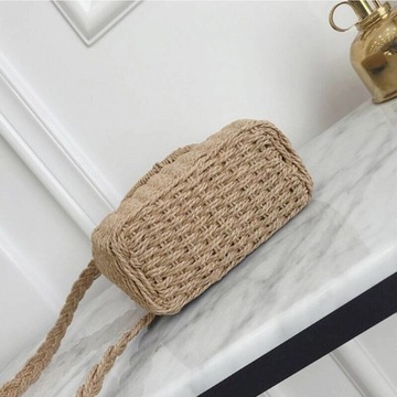 Тканая сумка на плечо BASKET BOHO с длинным ремешком