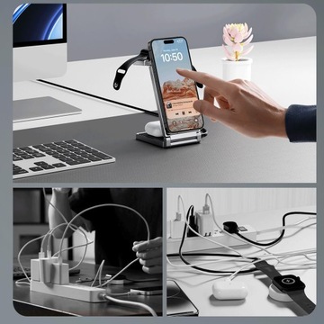 Беспроводное зарядное устройство 3in1 Charging Station для iPhone Apple Watch Airpods