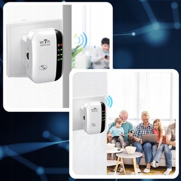 УСИЛИТЕЛЬ СИГНАЛА Wi-Fi МОЩНЫЙ ПОВТОРИТЕЛЬ 300 МБ/С 2 РЕЖИМА ФУНКЦИЯ WPS