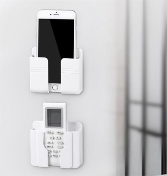 НАСТЕННАЯ ПОДСТАВКА ДЛЯ ТЕЛЕФОНА ДЕРЖАТЕЛЬ ДЛЯ РОЗЕТКИ ВЕШАЛКИ ДЛЯ КАБЕЛЕЙ БЕЛЫЙ