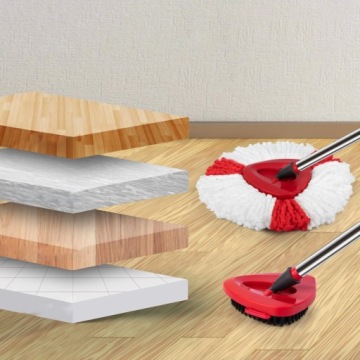 НАБОР ВРАЩАЮЩЕЙСЯ ДЛЯ ПОЛА ШВАБРЫ TURBO ИЗ МИКРОФИБРЫ С 4 СМЕННЫМИ НАСАДКАМИ + ШТОК