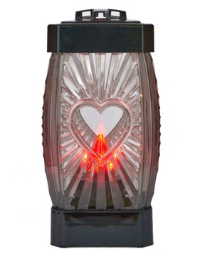 фонарь-свеча гламур HEART для могильного памятника 25 см