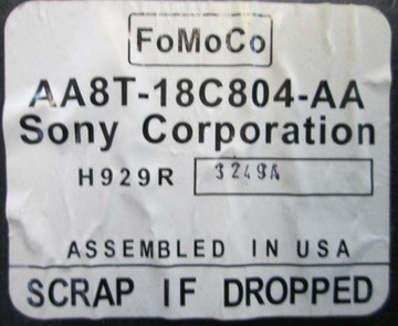 FORD FLEX 08- УСИЛИТЕЛЬ SONY, ДИНАМИК САБВУФЕРА