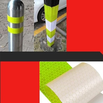 TAŚMA ODBLASKOWA SAMOPRZYLEPNA OSTRZEGAWCZA 10M x 5CM ZIELONA FLUO ROLKA