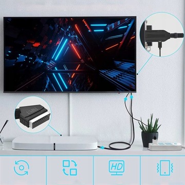 Конвертер Scart в HDMI с кабелем HDMI и адаптером HDTV