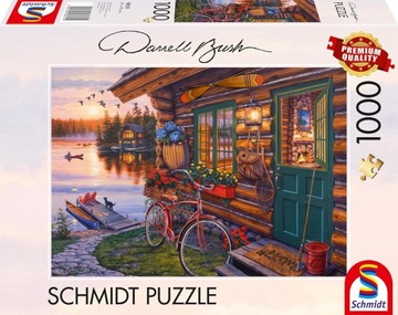 Schmidt Spiele 58531 Darrel Bush, domek morski z rowerem, 1000 elementów