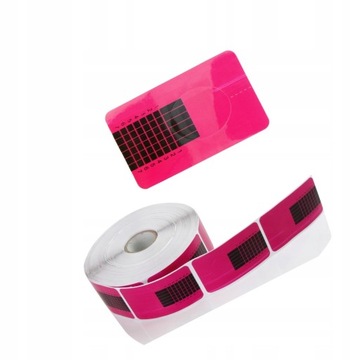 SZABLONY FORMY DO PAZNOKCI WĄSKIE RÓŻOWE 50 SZT