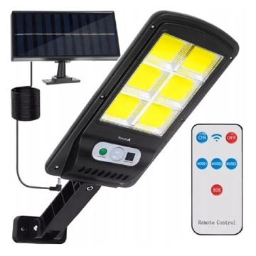 LAMPA SOLARNA LED 120COB CZUJNIK ZMIERZCHU RUCHU PILOT LATARNIA ULICZNA