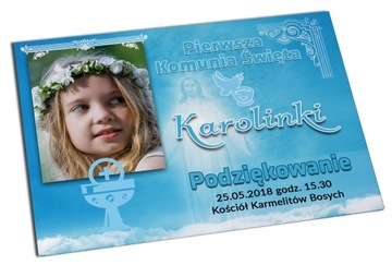 FOTO MAGNES KOMUNIA ZAPROSZENIA 10x14 + KOPERTA