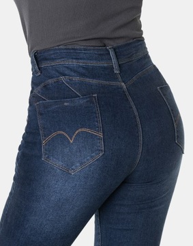 Spodnie Damskie Jeansy Rurki Dżinsy Push-Up z Wysokim Stanem Lycra 2120 W40