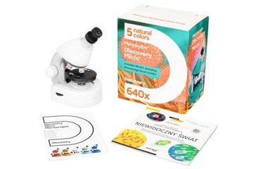 Mikroskop optyczny szkolny dla dzieci Discovery Micro 640x + książka GRATIS