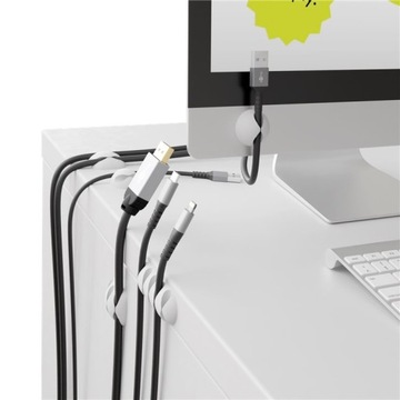 Organizer kabli - zestaw 5 szt. biały