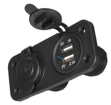 ВСТРОЕННОЕ ЗАРЯДНОЕ УСТРОЙСТВО 2x USB 3.1A + АВТОМОБИЛЬНАЯ РАЗЪЕМ ПРИМИРАЧА