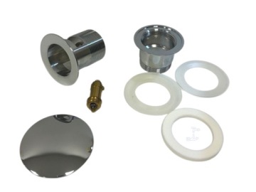 КОМПЛЕКТ: СИФОН ДЛЯ РАКОВИНЫ+ЗАГЛУШКА С ПЕРЕЛИВОМ ХРОМИРОВАННАЯ