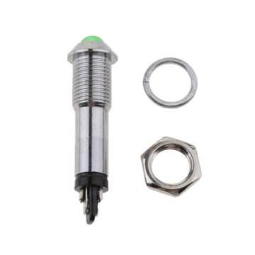 Светодиодный индикатор панельный 12В 8мм, одиночный, зеленый