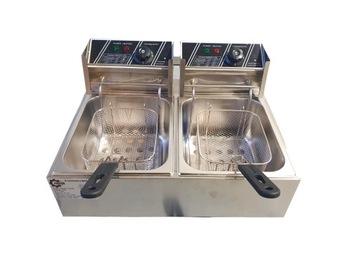 Frytkownica frytownica 2x 2500W 2x 6l mocna solidna szybka 60°C do 200°C