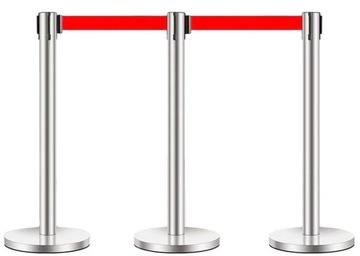 БАРЬЕРНЫЕ СТОЙКИ MOZOS SOCT2 С КРАСНОЙ ЛЕНТОЙ НАБОР ИЗ 2 ПАРЫ ДЛЯ ОТЕЛЯ