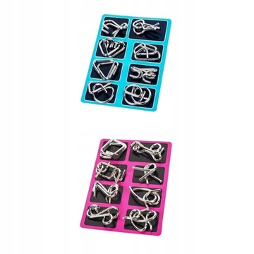 2x puzzle z drutu metalowego gra łamigłówka