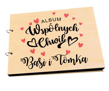 ALBUM DREWNIANY prezent WALENTYNKI KOLOR NADRUK