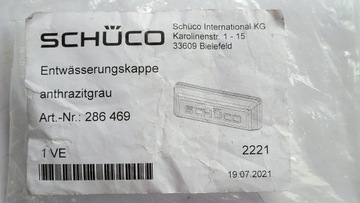 ЗАГЛУШКА ДЛЯ ОКОННОГО ДРЕНАЖА SCHUCO ЧЕРНАЯ 286469