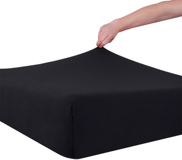 ПРОСТЫНЯ ТРИКОТАЖНАЯ 80x180 С РЕБКОЙ ЧЕРНАЯ.