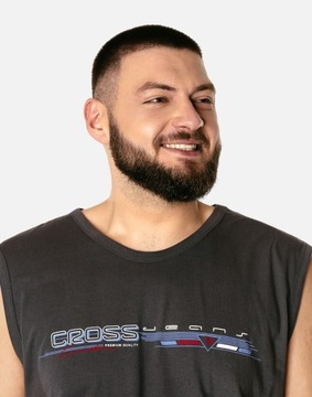 Duża Koszulka Męska Bez Rękawów Bokserka Podkoszulek Tank Top 3017-4 r 5XL