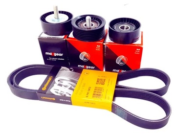 PASEK WIELOROWKOWY + ROLKA NAPINACZA + ROLKI PASKA OPEL VECTRA C 1.9 CDTI