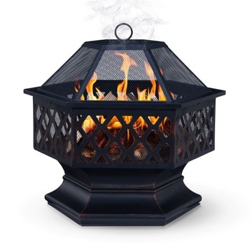 PALENISKO OGRODOWE GRILL KOMINEK + ruszt PIEC GRZEJNIK OGRODOWY FIREPIT 4w1