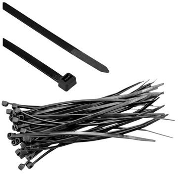 Opaski zaciskowe 4.8x280mm Ø80mm VOREL CZARNE plastikowe kablowe 100szt