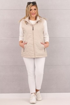 ДЛИННЫЙ СТЕГАНЫЙ ЖИЛЕТ С КАПЮШОНОМ ЖЕНСКИЙ МОДНЫЙ РУКАВ САМЫХ РАЗМЕРОВ